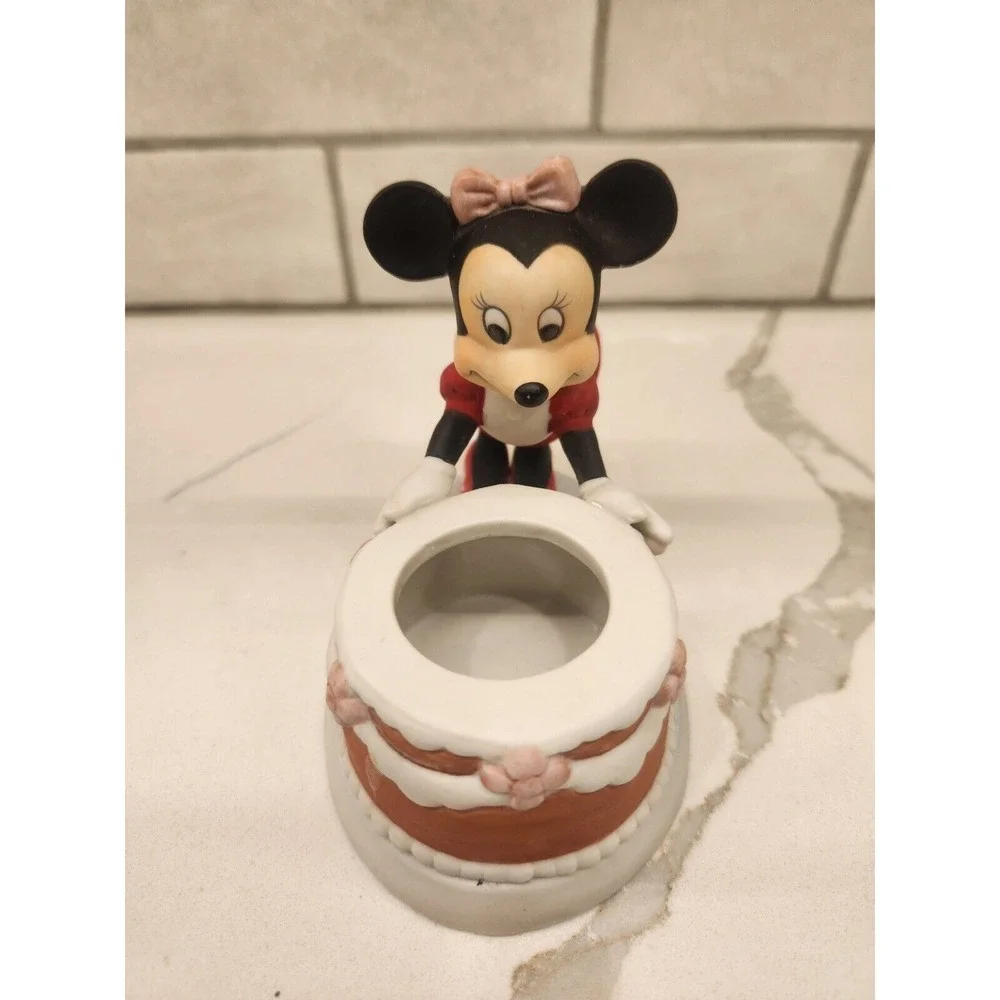 Disney GiftWare Minnie Mouse Birthday Cake Votive Candle Holder Figurine Ceramic